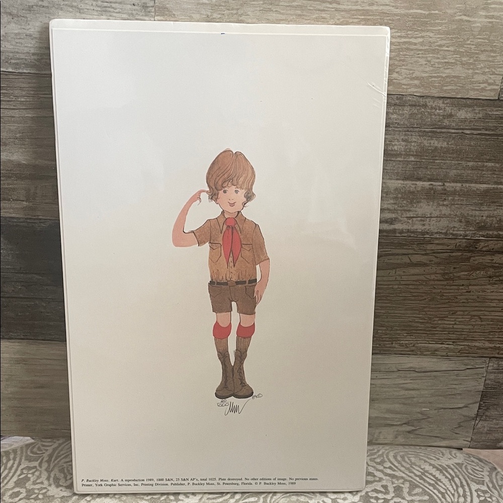 P Buckley Moss 1989 KURT SCOUTS Boy Scouts ~Signed &‎ Numbered Print 20/1000